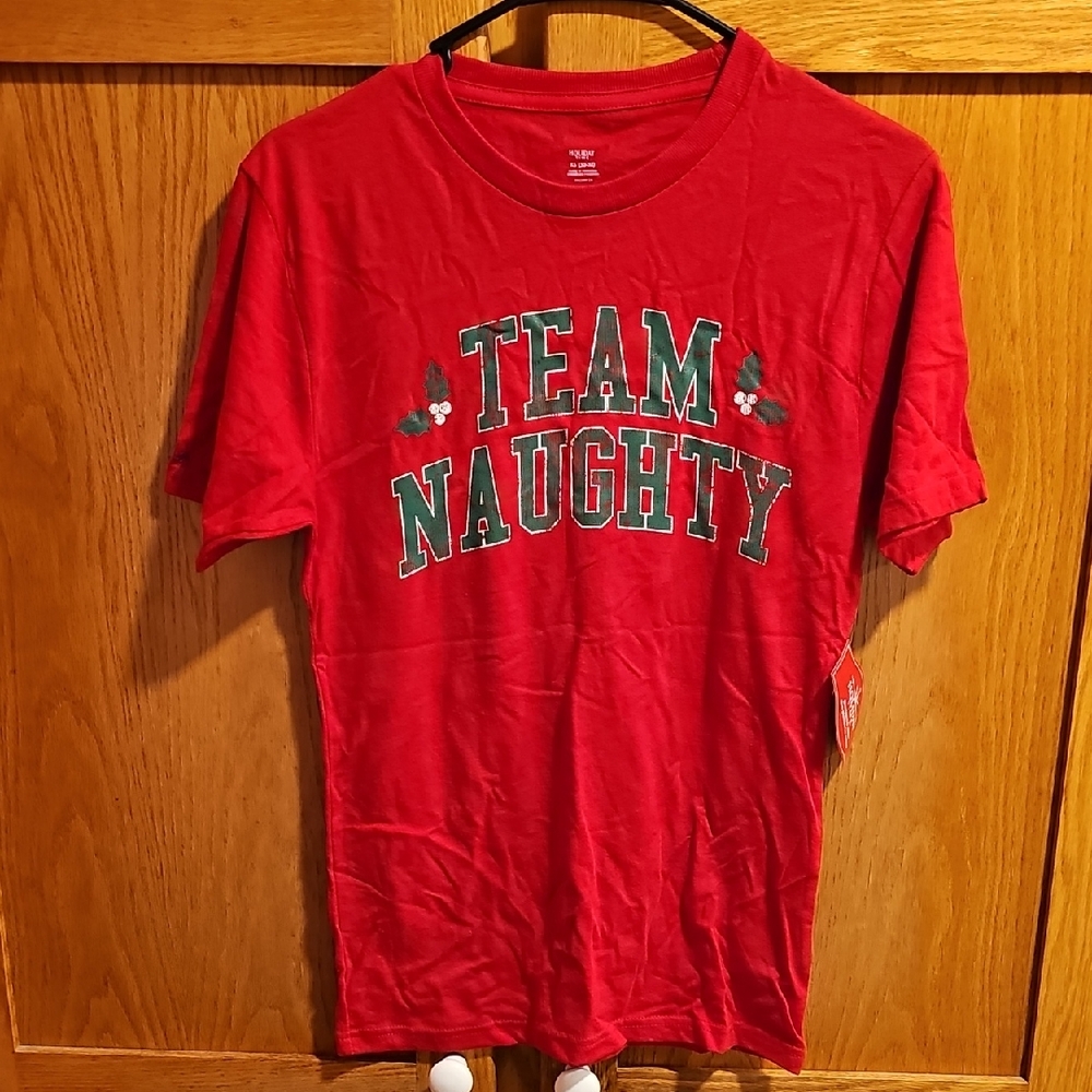 Team Naughty Christmas Shirt XS Mens Or Women Small - Medium